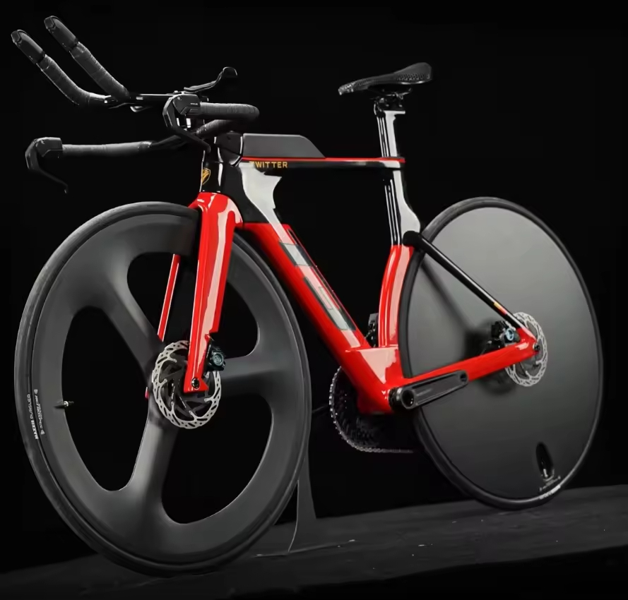 Triathlon Bike T3 Wheeltop Wireless Electric 24Speed Front 3 Spoke Wheel & Rear Disc Wheel Carbon Bike