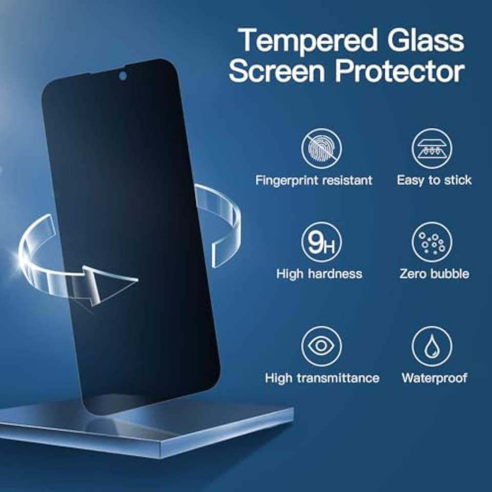 Privacy Tempered Glass Anti Peeping Anti Scratch High Aluminum For Iphone 16 17 Air Samsung S25 Ultra Google Pixel 8 - Buy 0 33m