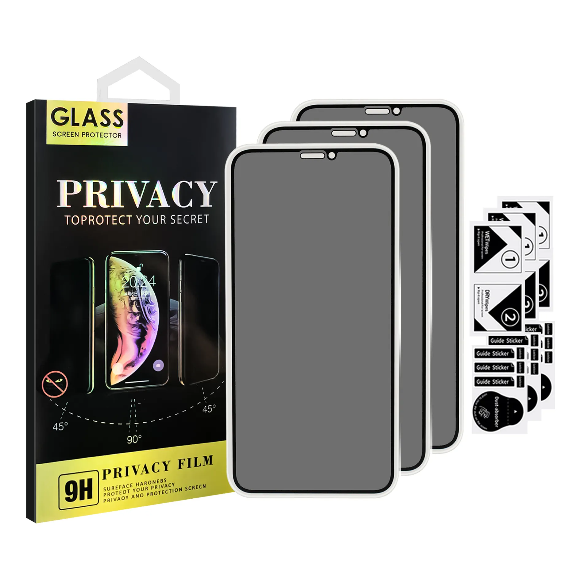 9h 2.5d 0.33mm Tempered Glass Protective Film Anti-spy Privacy Screen Protector For Iphone 17 Mobile Phone - Buy 2.5d Privacy Sc