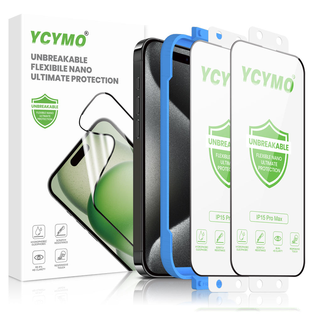 2 Pack Easy Install Full Coverage Unbreakable Protective Film Ceramic Screen Protector For Iphone 17 16 15 14 13 12 Pro Max Plus