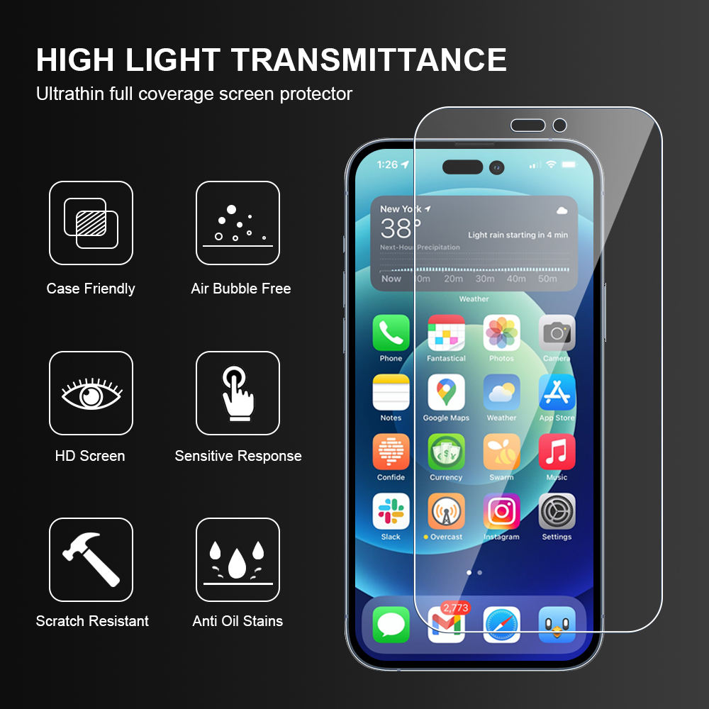 Hd Clear Bubble Free Tempered Glass Screen Protector Phone Protector Screen For All Phone Iphone Samsung Google Xiaomi Huawei -