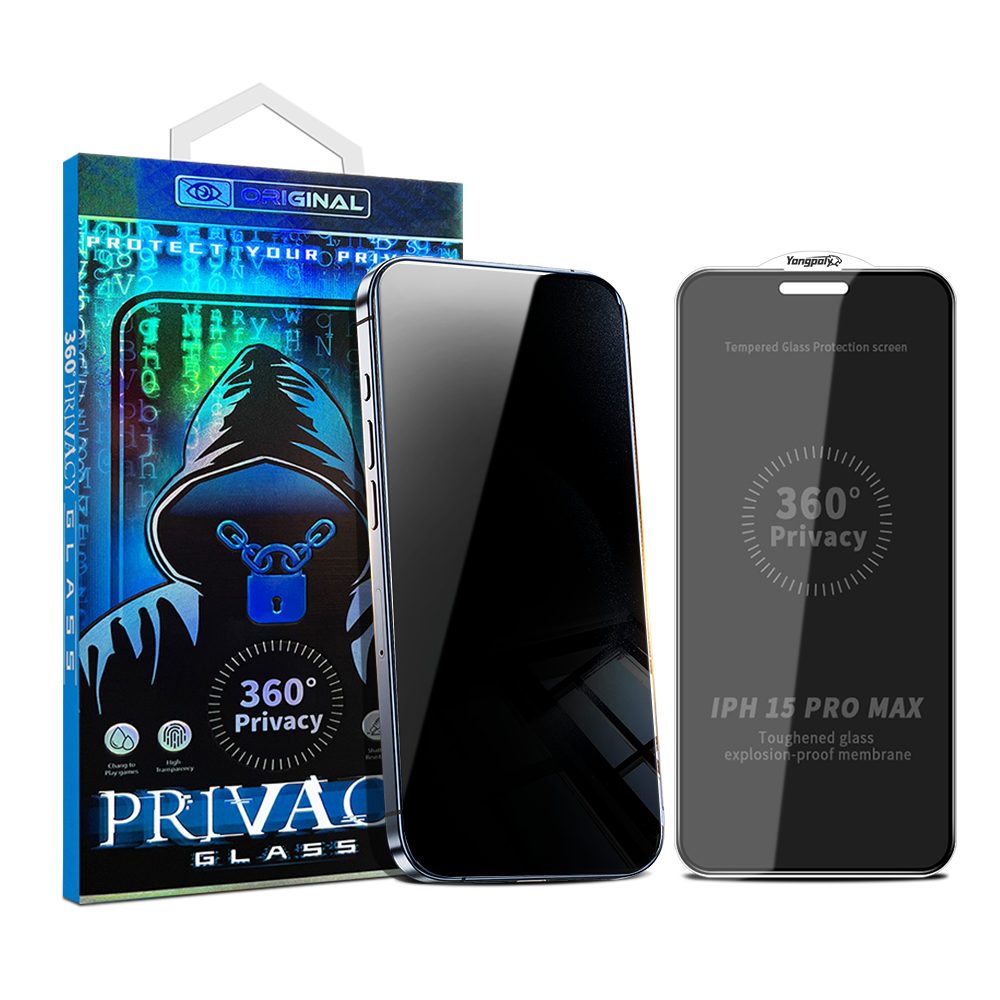 0.3mm Anti-spy Phone Film 2.5d 360° Privacy Tempered Glass Anti-static Screen Protector For 17 16 15 14 13 - Buy Screen Protecto