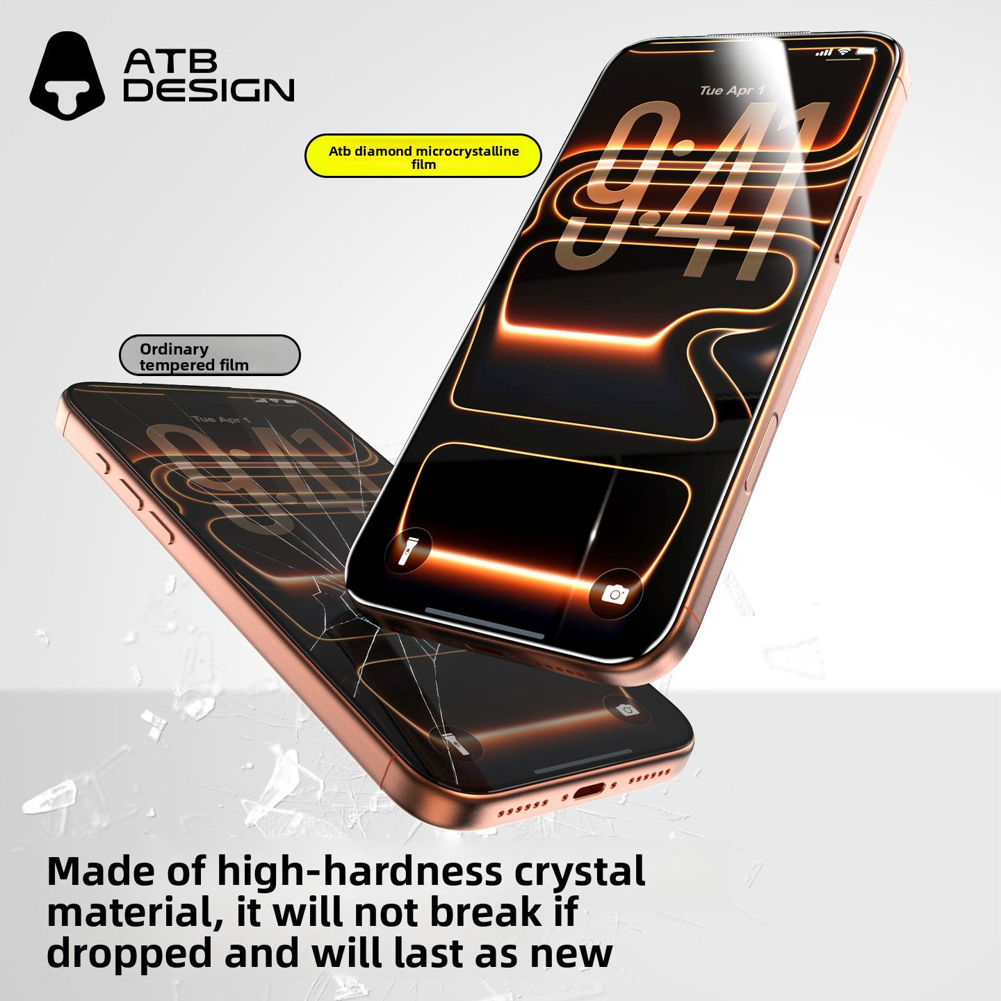 Atb Wholesale Anti Reflection Glass Unbreakable 2.5d 3d Anti-scratch For Iphone 17 16 15 14 Pro Max Screen Protector - Buy For I