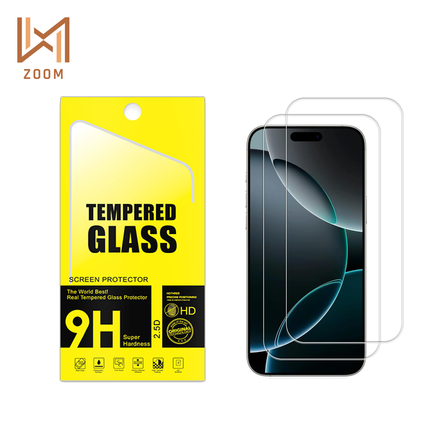 Best Quality Retail Package 9H Tempered Glass HD Clear 3D Anti-Explosion Screen Protector for iPhone 14 15 16 Pro Max