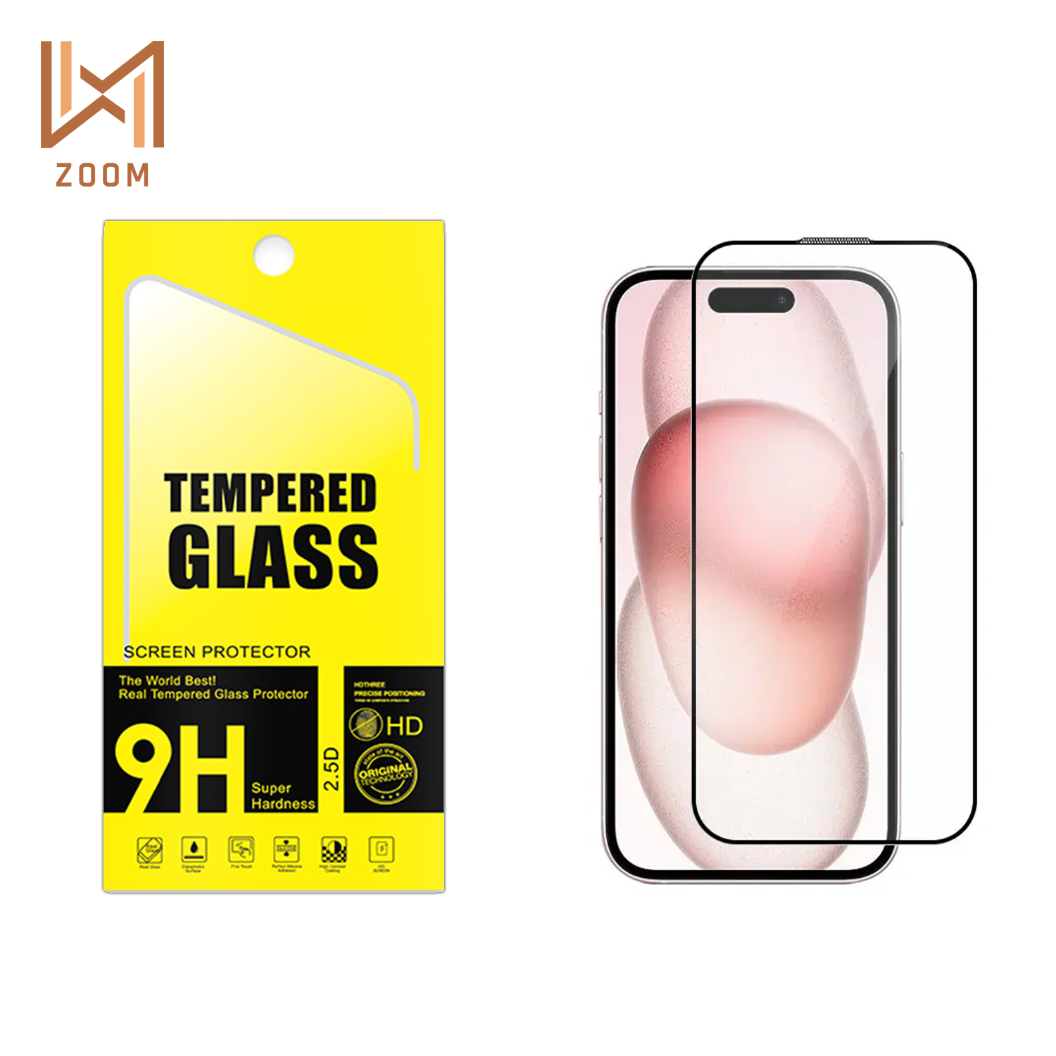 High Quality 2.5D Ultra Clear 9H Tempered Glass Screen Protector Anti-Dust Bubble Free for iPhone 15 16 Pro Max Mobile Phone
