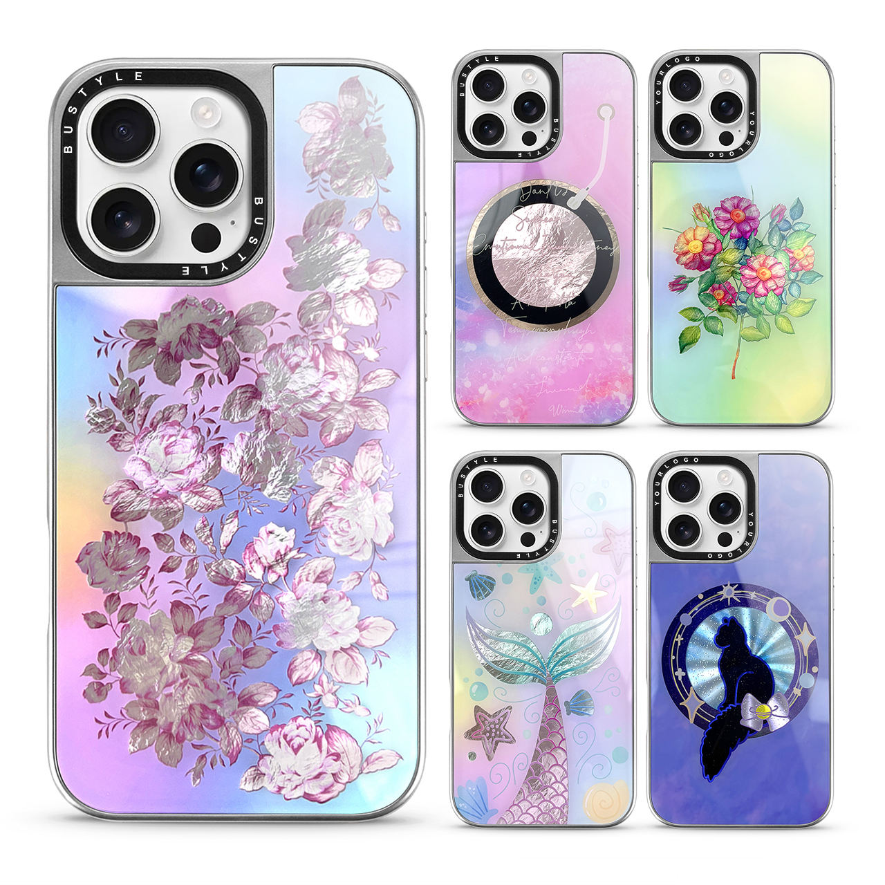 Luxury Personalized Phone Cases With Glossy IMD Case for iPhone 17 16 15 14 Pro Max Shockproof Back Cover with Stylish Designs