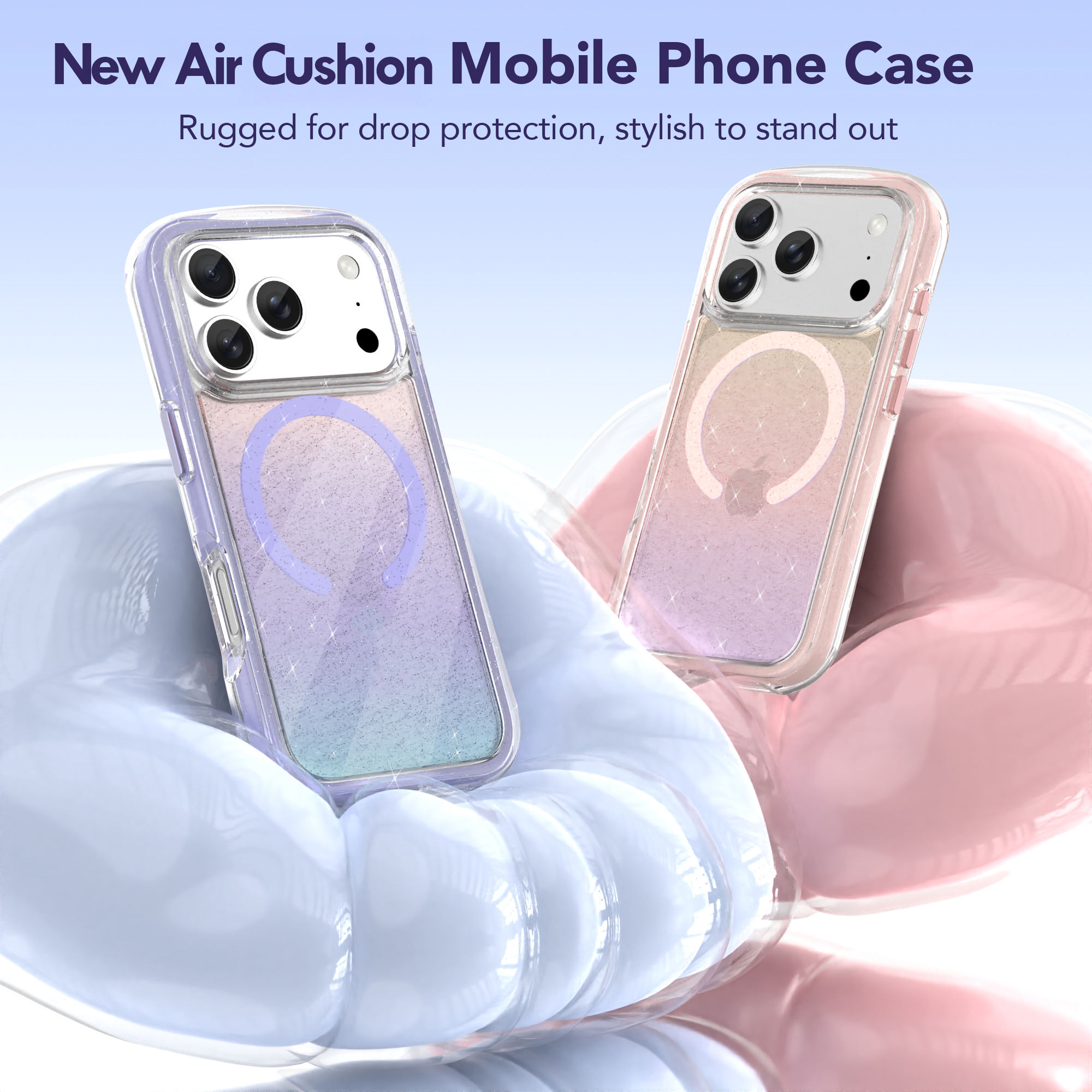 Factory Direct Sale Sport Crystal Magnetic Anti-Yellow TPU Hard Colorful PC Phone Case for iPhone 17 Pro Max Packaged in OPP Bag