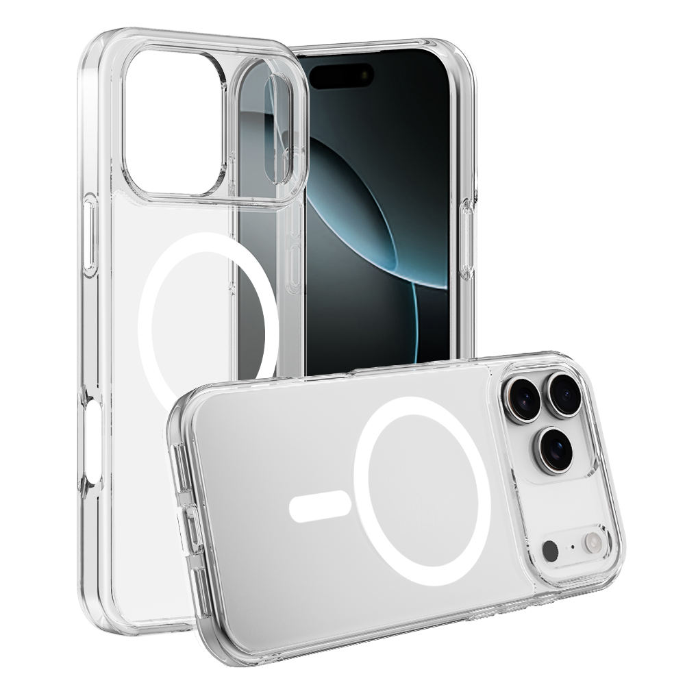 For iPhone 17 Pro Max HD Transparent Non-yellowing Embedded Magnetic Phone case