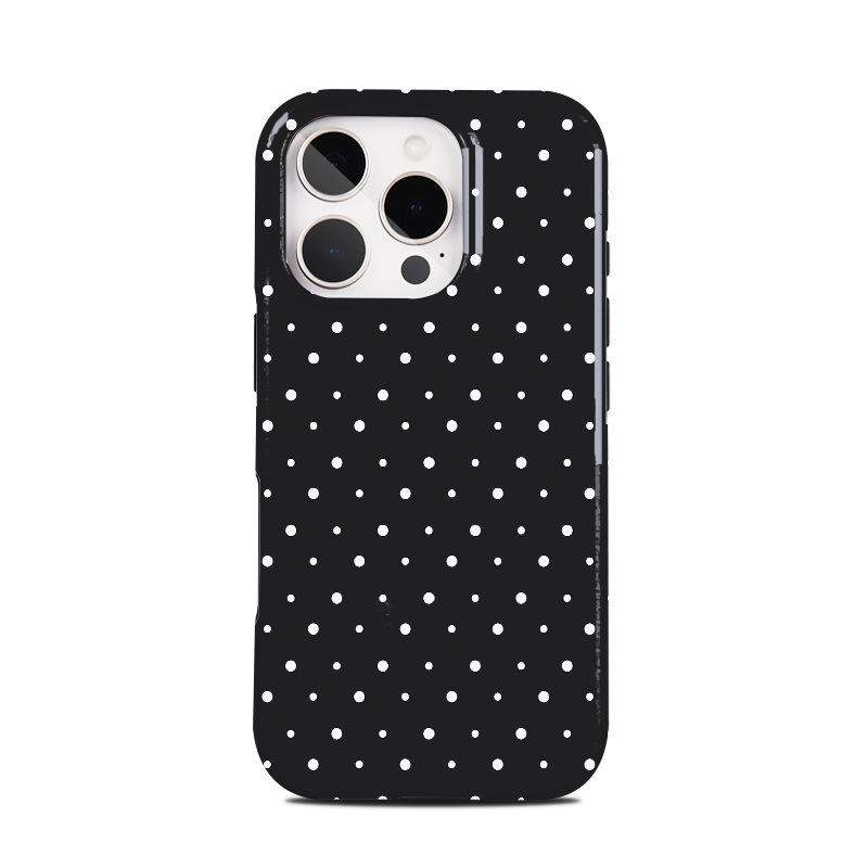 Fashionable Simple Black White Polka Dot Magnetic Film Two-in-one Suitable for iPhone 17 Phone Cases IPhone16Pro 1514 13