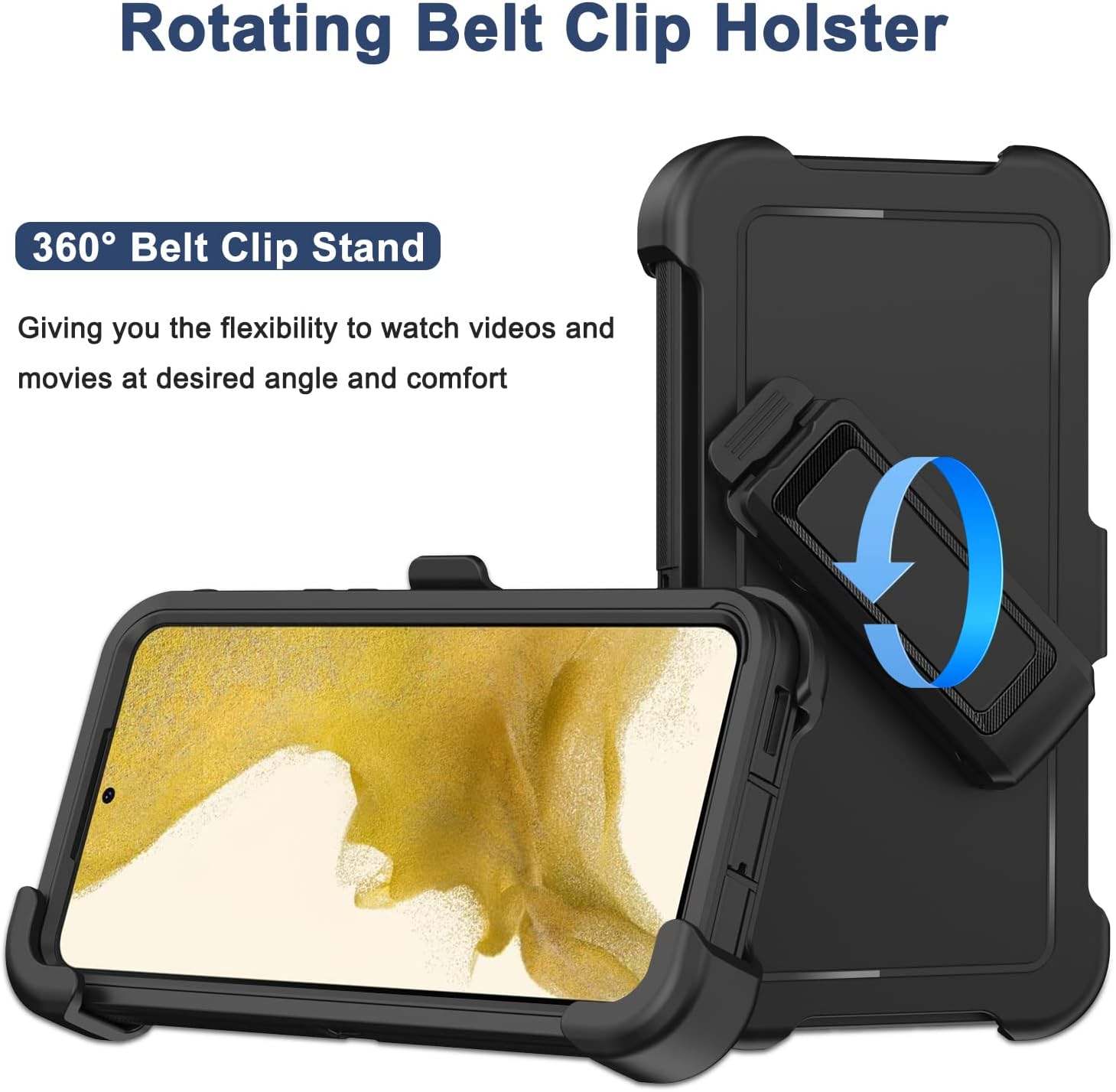 3 in 1 Heavy Duty Shockproof Phone Case for Samsung Galaxy S25 S24 S23 S22 S21 Ultra Holster Kickstand Defender Phone Cover