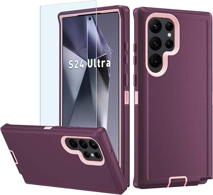 Heavy Duty Defender Cases for Samsung Galaxy S25 Ultra S24 S23 S22 S21 Belt Clip Holster Clip Kickstand Shockproof Back Cover