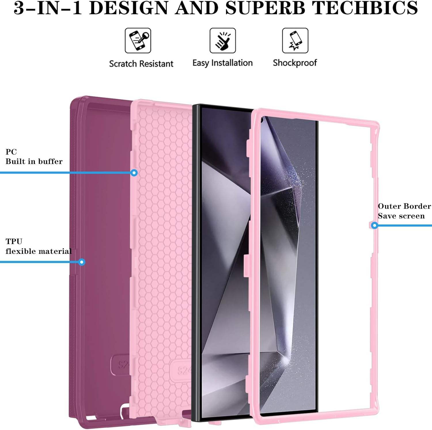 Hot Robot Defender Phone Case for Samsung Galaxy S25 S24 S23 S22 S21 Rugged With Holster Belt Clip Built in Plastic Screen Cover