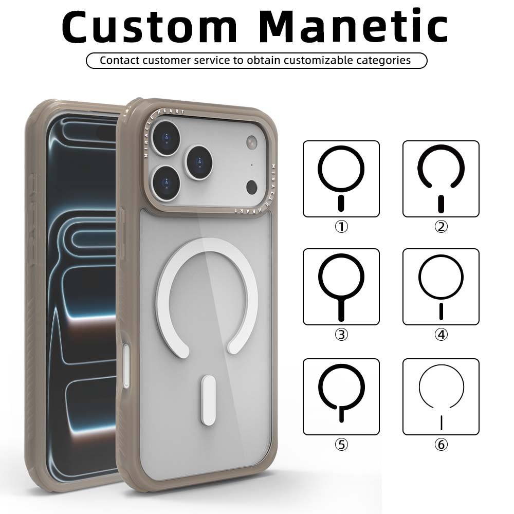 Custom Molded Magnetic TPU PC Phone case with Magnetic Ring logo Shape Pattern for iPhone 17 Factory Design for Phone Cases