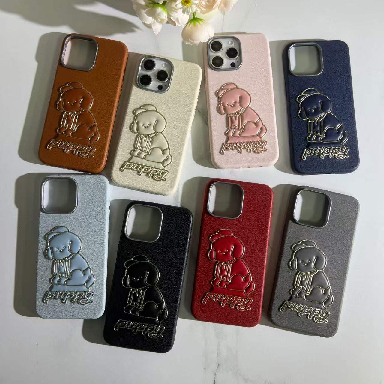 Luxury Cartoon Phone case for iPhone 17 16 15 Pro Max 14 13 12 11 Custom Leather Phone Covers for All Phones Fundas De Celulare