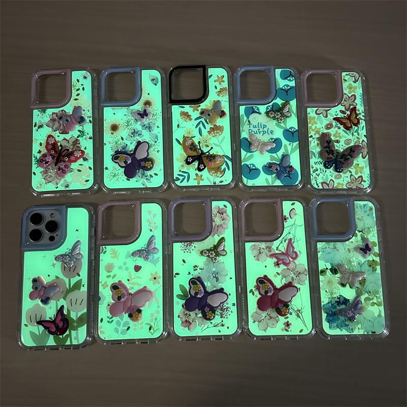 New Design Luminous Mobile Phone Cases for iPhone 17 16 Pro 15 14 13 12 Light up in the Night 360 Cover Carcasas Para Celulares