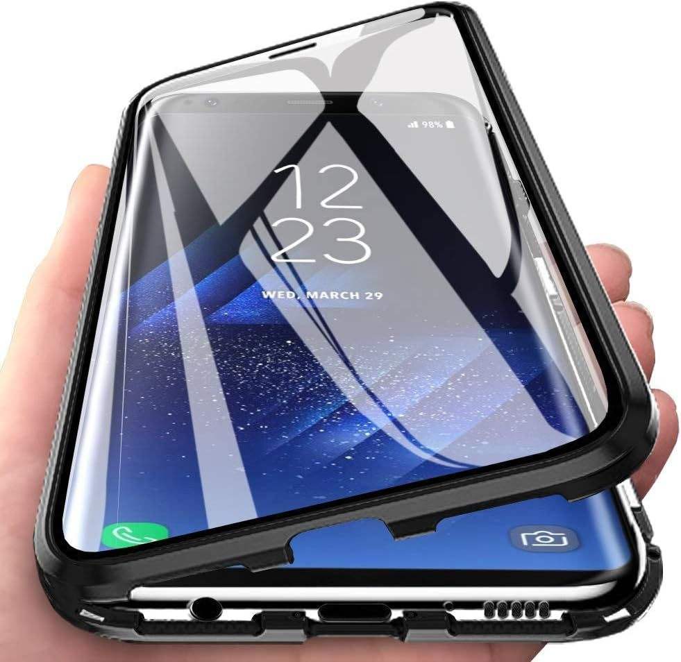 360 Full Cover Magnetic Phone Case Metal Frame Tempered Glass Anti Peeping Privacy for Samsung S25 Ultra S24 Iphone 16 15 Pro