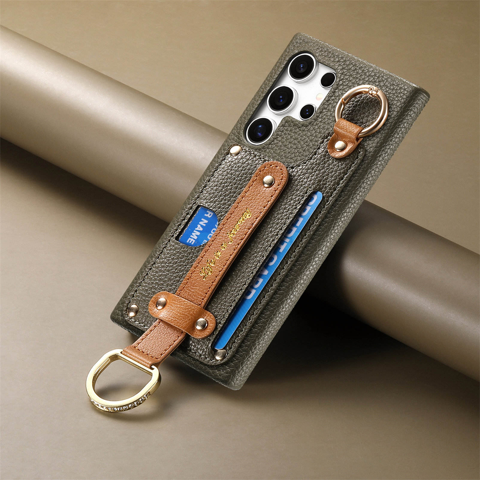 Premium PU Leather Phone Case for Samsung A36_A56 Includes Lanyard Card Slot Hidden Kickstand & Wrist Strap (Bulk)