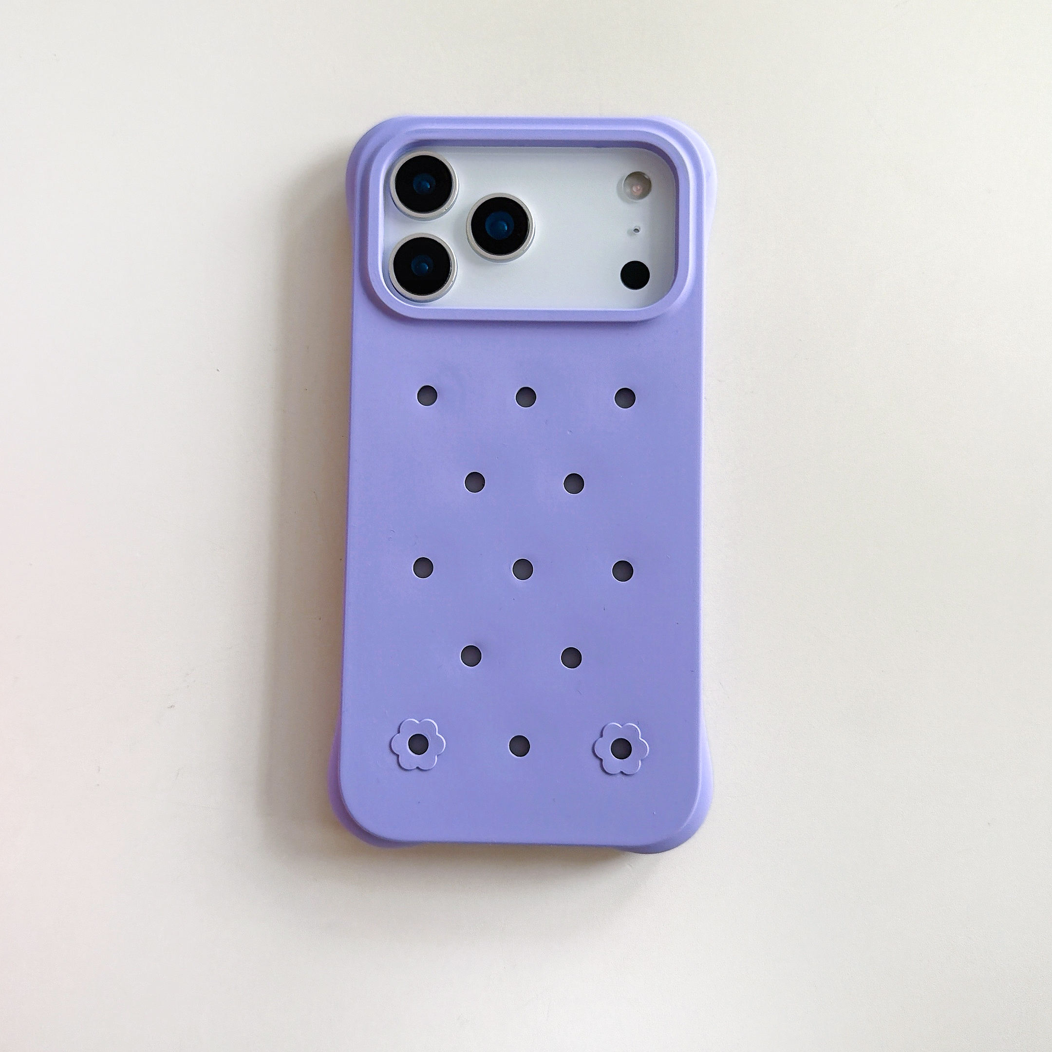 Shockproof Minimalist Solid Color Hole Pattern Design Case for 17_16_15_14_13 Pro Max