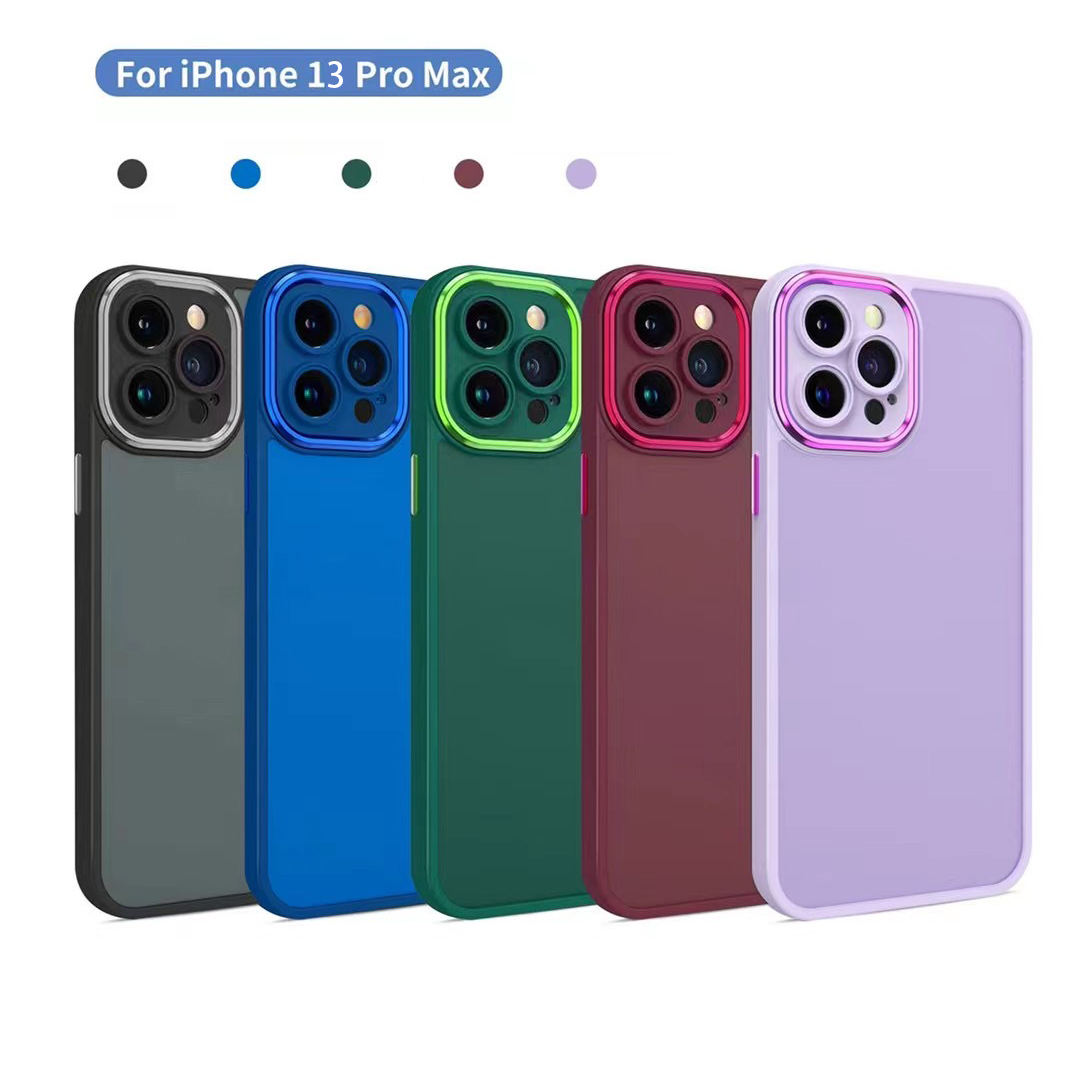 Classic Straight Edge for iPhone 14 13 TPU PC Lens Square Phone Case Shockproof Protector Back Cover Accesorios Para Celulares