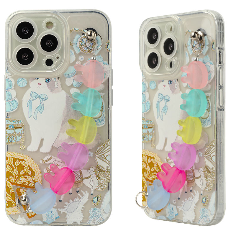 Luxury TPU Phone Cases with Bracelet for Girls Full Protector Phone Cover Accessories for IPhone14 13 Accesorios Para Celulares