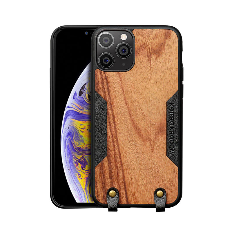 Fashion Solid Wood Lanyard Phone case for iphone 17