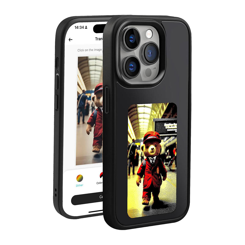 NFC DIY Picture Smart E-Ink Screen Phone Case for iPhone 14 15 Pro Max 4 Colors Display Mobile Phone Cases