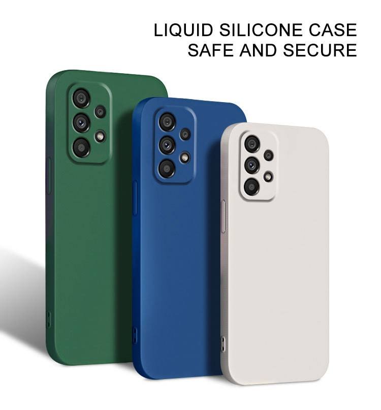 Liquid for Samsung A53 A73 A34 A24 A54 A33 A32 A22 Silicone Protective Cover A14 A13 A12 Straight Edge All-inclusive Phone Case