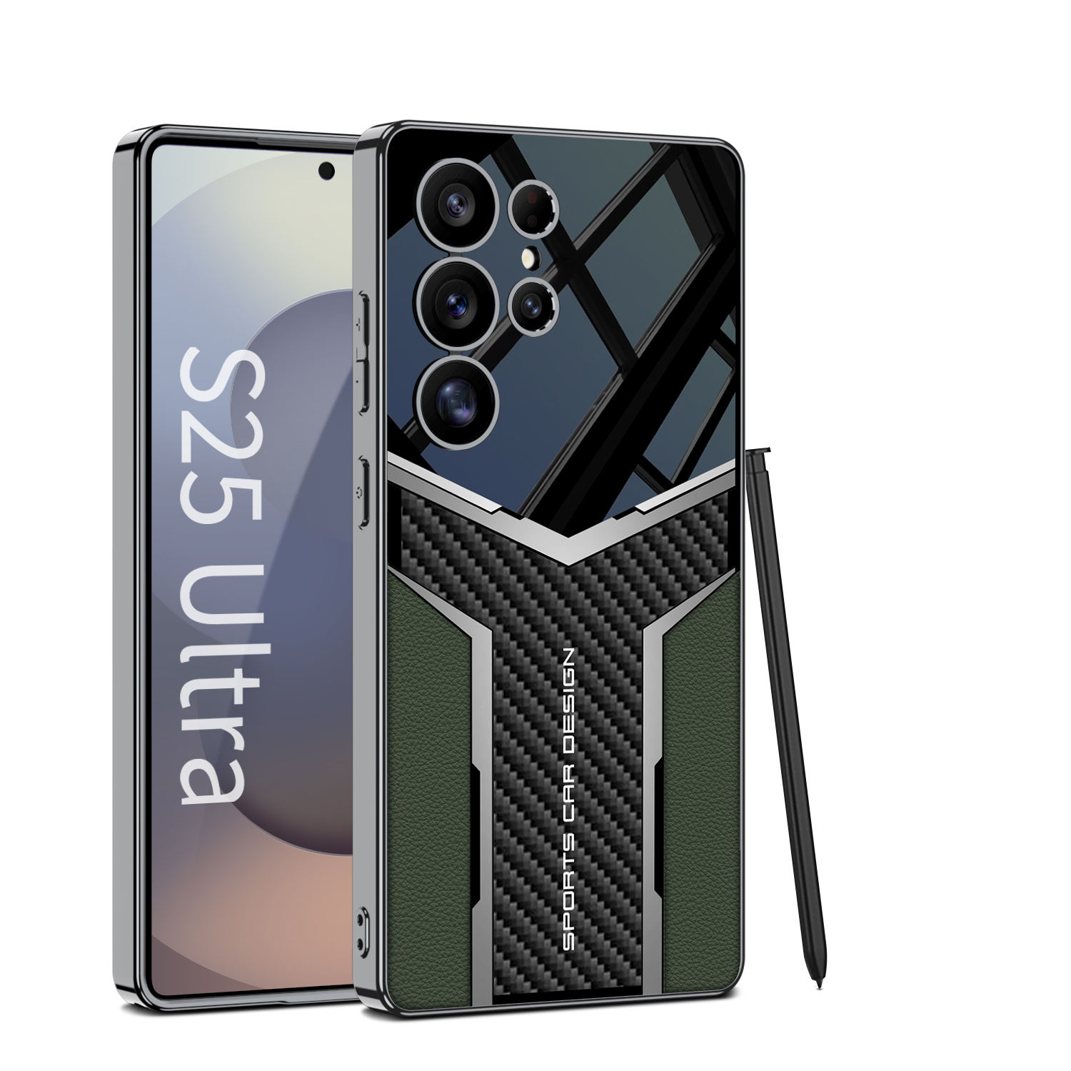 Gkk Original 3-in-1 PU Leather and TPU Phone Case for Samsung S24_S25 Ultra Carbon Fiber Pattern Mobile Phone Cover