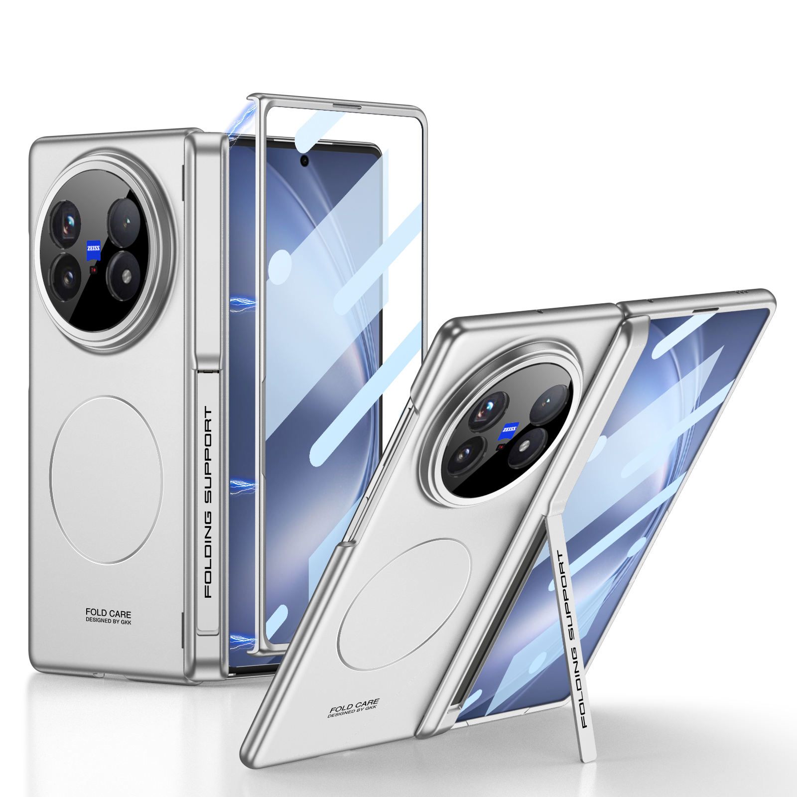 GKK Ultra-Thin Hard PC Magnetic Ring Strong N52 Magnetic Wireless Charging Case for vivo x fold 5 z fold 7