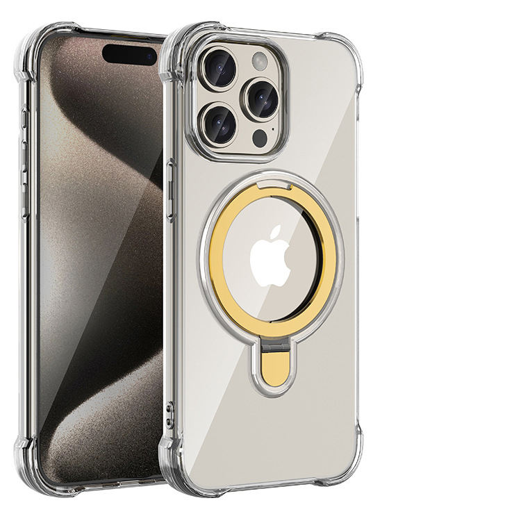 Leyi New Arrival Mobile Phone Cases Corner Shockproof Transparent Magnetic Cellphone Cover Case for iphone 15 Pro Max Back Cover