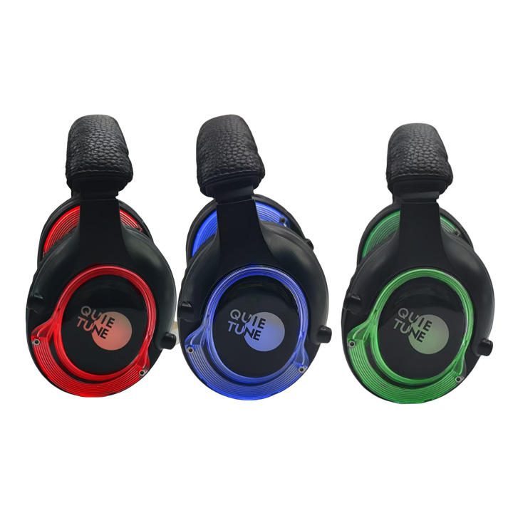 QUIETUNE The Customize logo Led Display Silent Wireless Disco Headphone with Transmitter 500M Distance for Silent Events