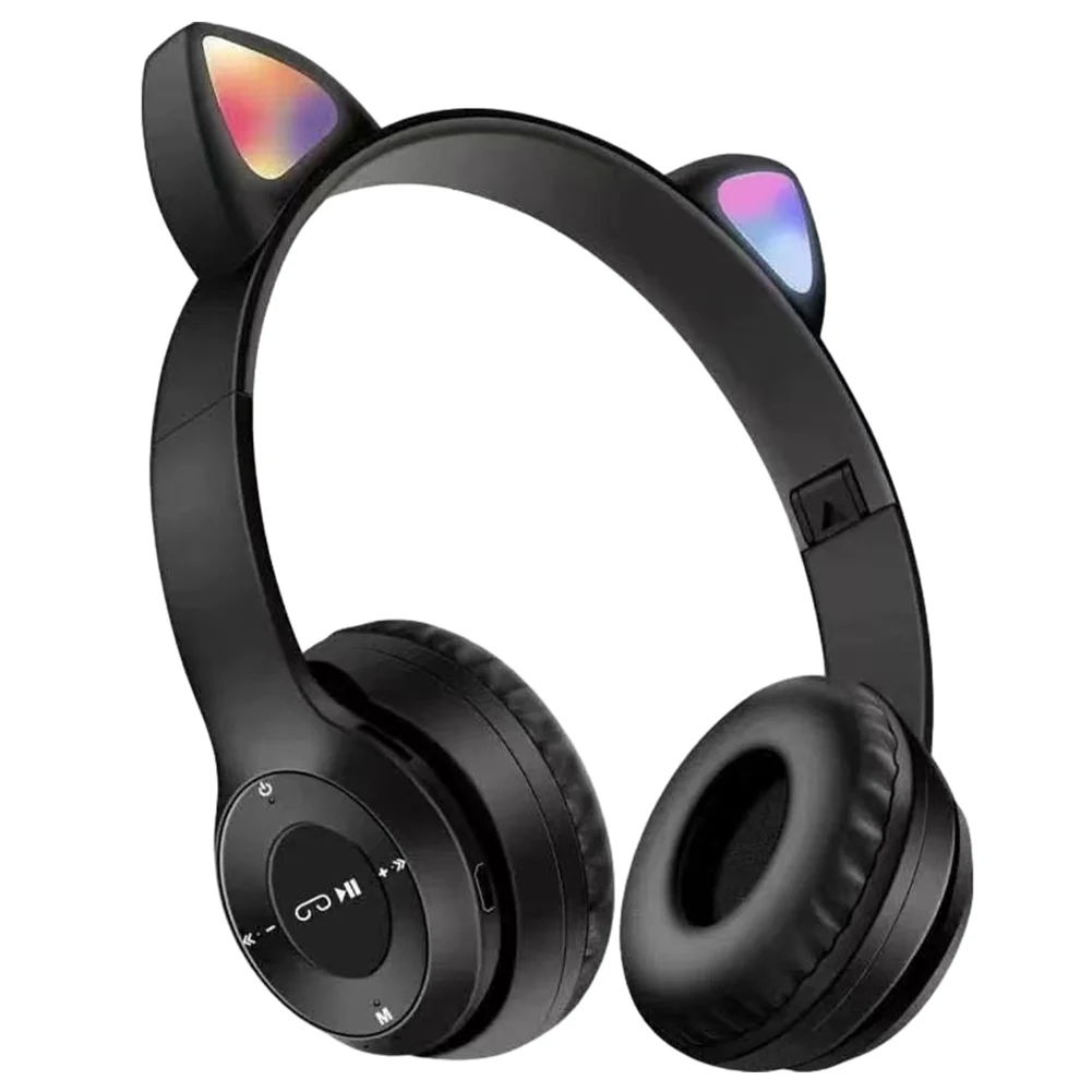 SENBIDA New Wireless Bluetooth Headphones Cat Ear Gaming Headset Glow Light Helmets Cute Sports Music Headsets for Girls Boys Gi