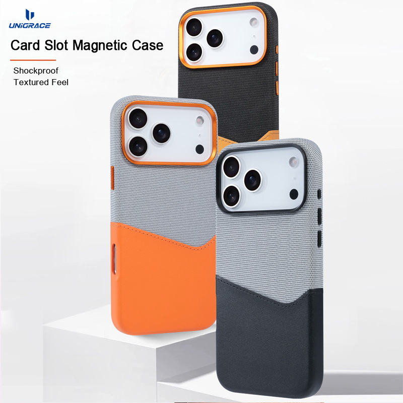UNIGRACE Leather Dual-Color Card Holder Phone Case Magnetic Shockproof Durable Anti-Drop for iPhone 17 New Mobile Phone Cases
