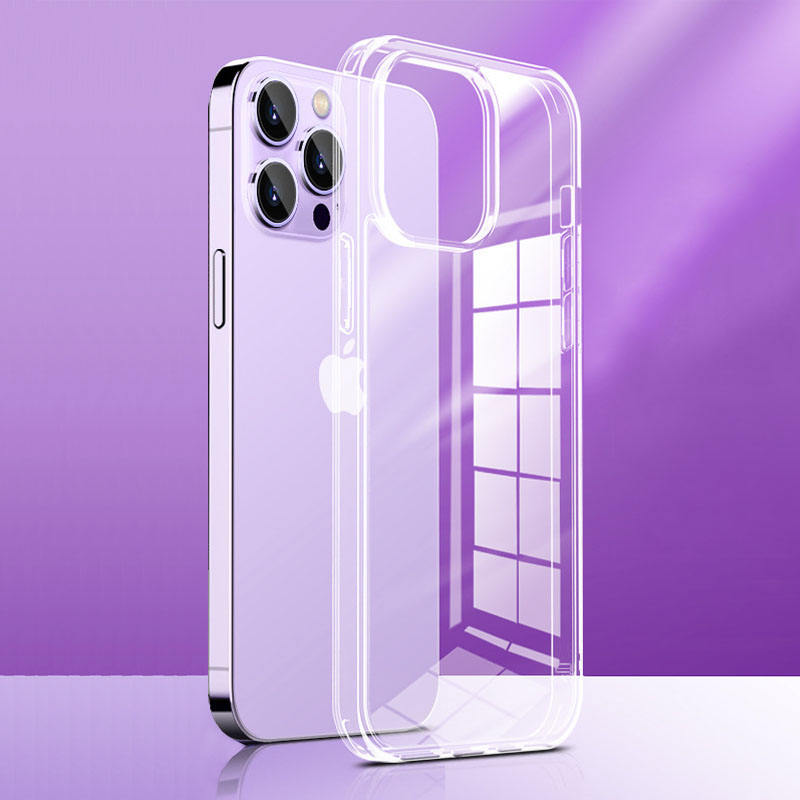 For iPhone 15 Pro Clear PC CaseS Smart Phone Cover Wholesale Shockproof Transparent Anti Yellow Cell Phone Case for iPhone 14 15