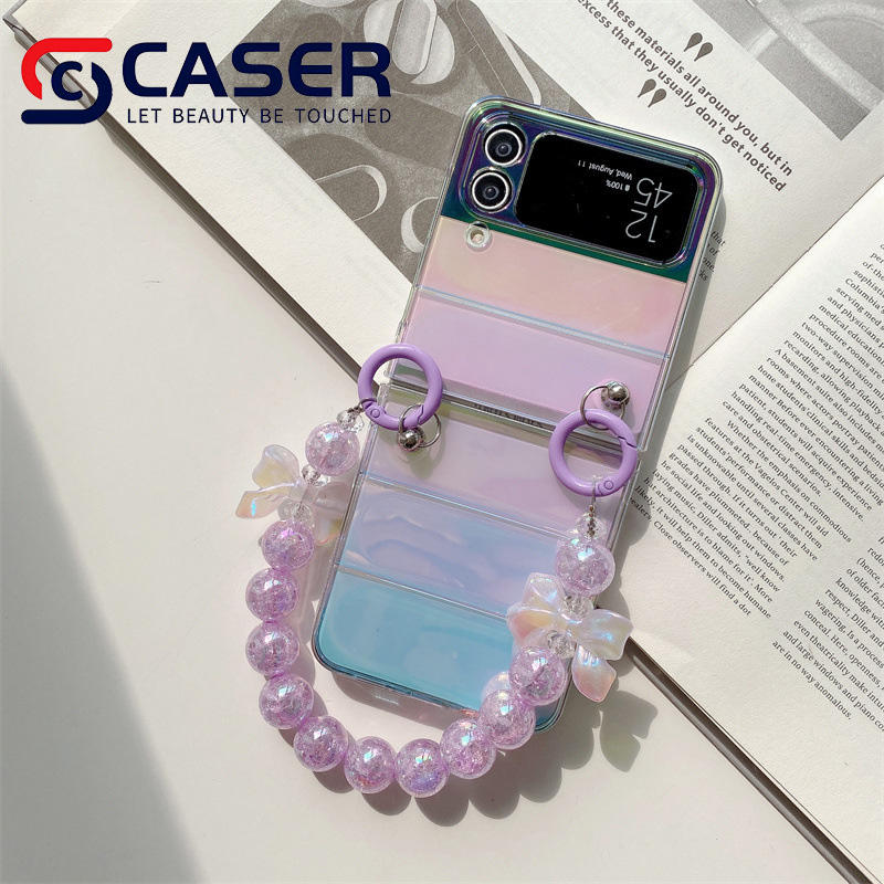 Hot Selling Dazzling Gradient Butterfly Laser Design PC Hard Cell Phone Shell for Samsung Zflip 3_4 Popular Mobile Phone Case