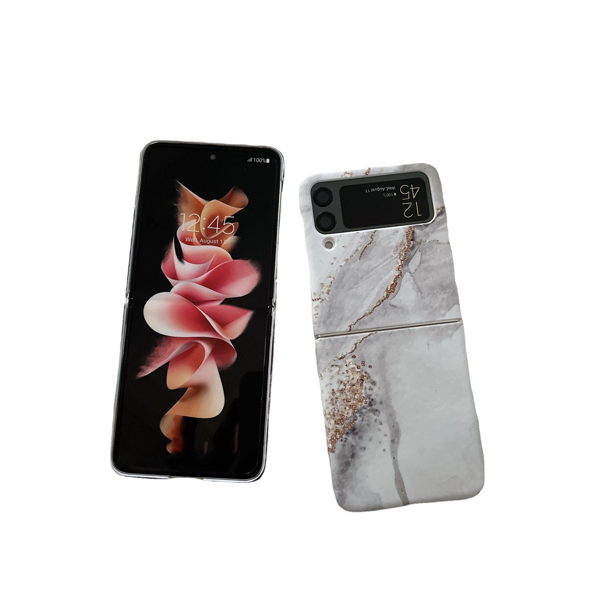 New Product Marble Hard PC Mobile Phone Case Cover for Samsung for Galaxy Z Flip 3 & 4 Factory Shockproof Shell