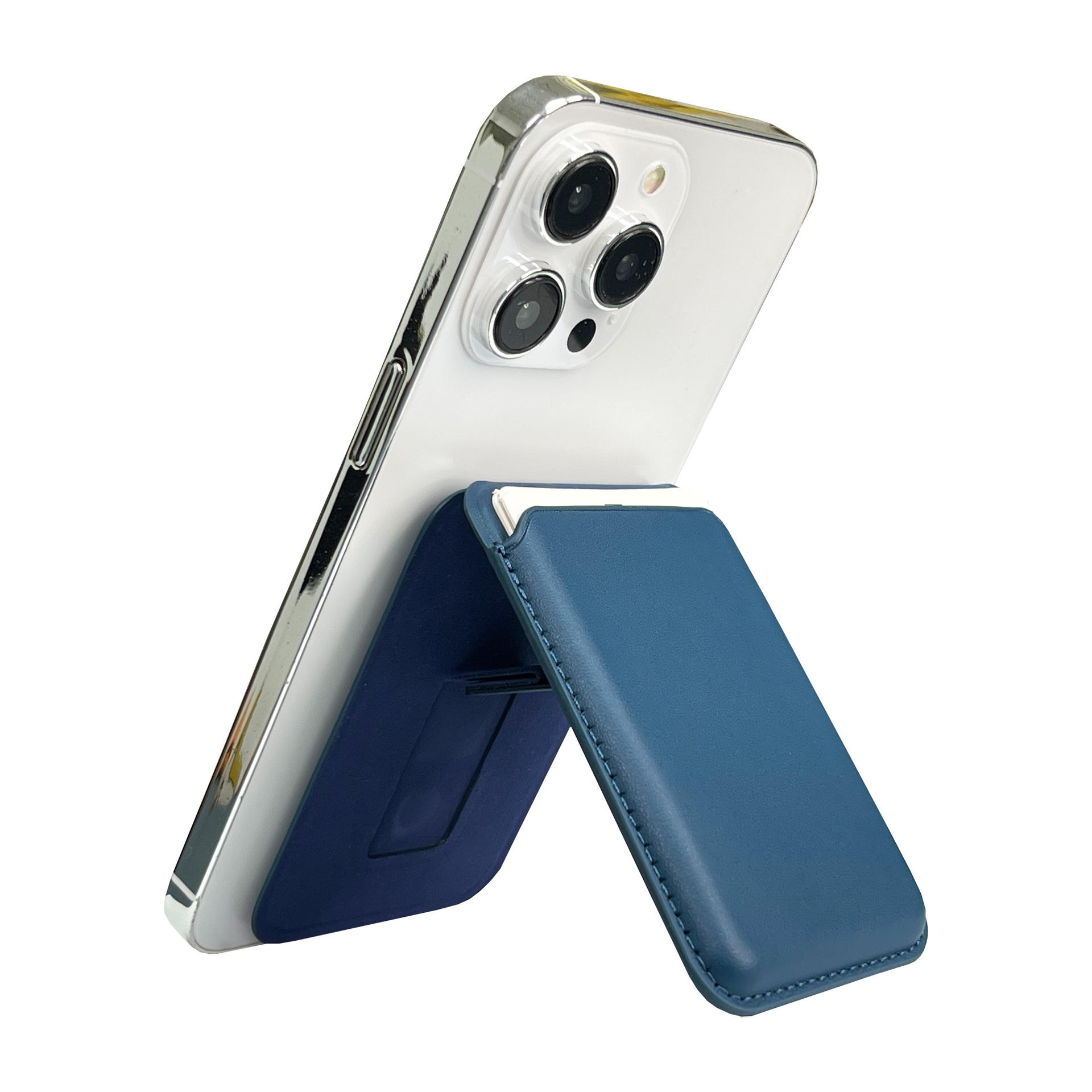 Custom Pu Leather Rfid Card Holder Adjustable Magnet Wallet Magnetic Phone Wallet With Stand for All Phone Accessories Wholesale