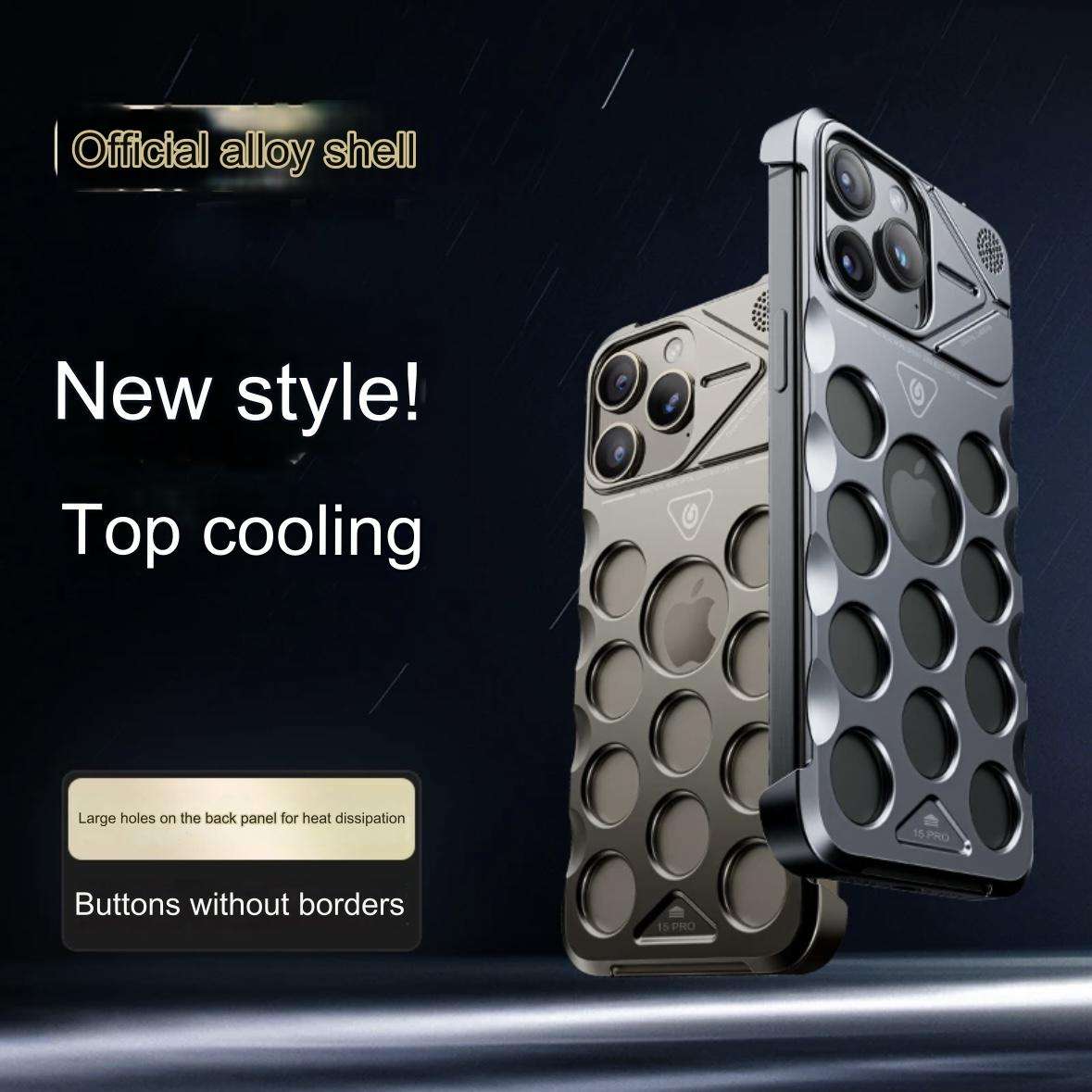 Luxury Aluminum Alloy Heat Dissipation Hollow Phone Case for iPhone 16 15 14 Pro Max Aromatherapy Frameless Shockproof Bumper