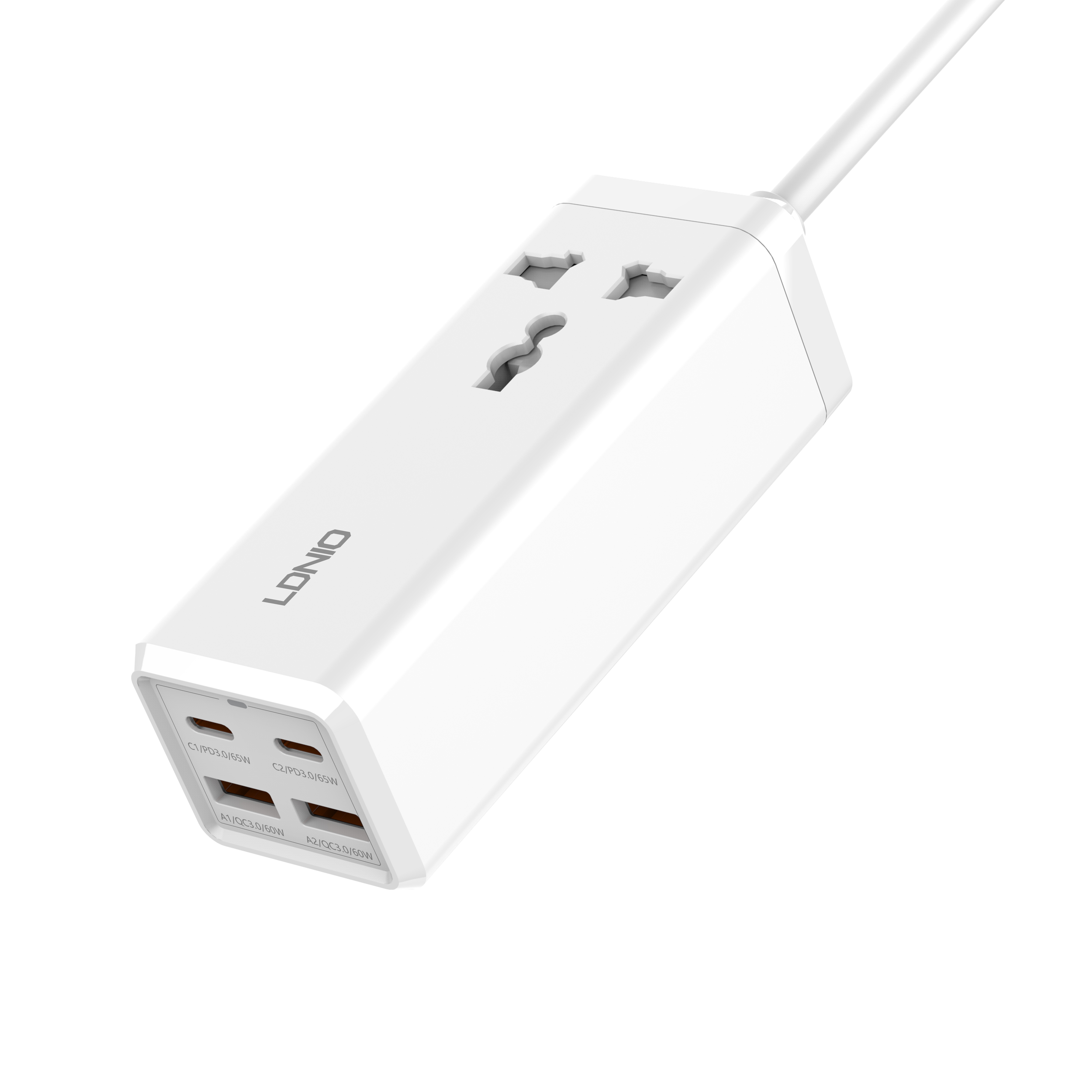 LDNIO--Power Strip--SC1418	"2500W Desktop Power Strip with 2 USB-C & 2 USB-A 65W High pwoer"