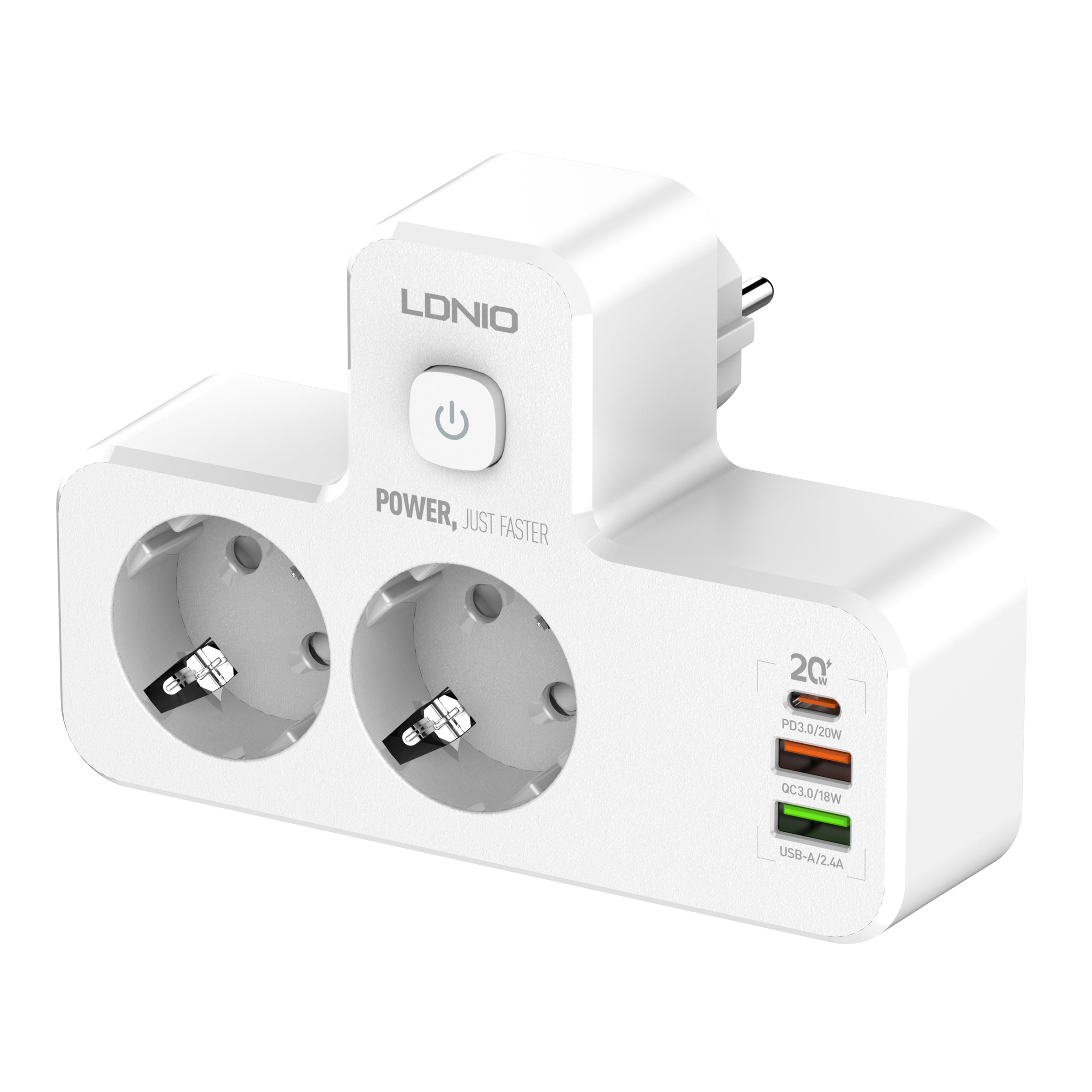 LDNIO--Power Strip--SE2337	2EU Outlets /1USB-C+2USB-A Power Socket