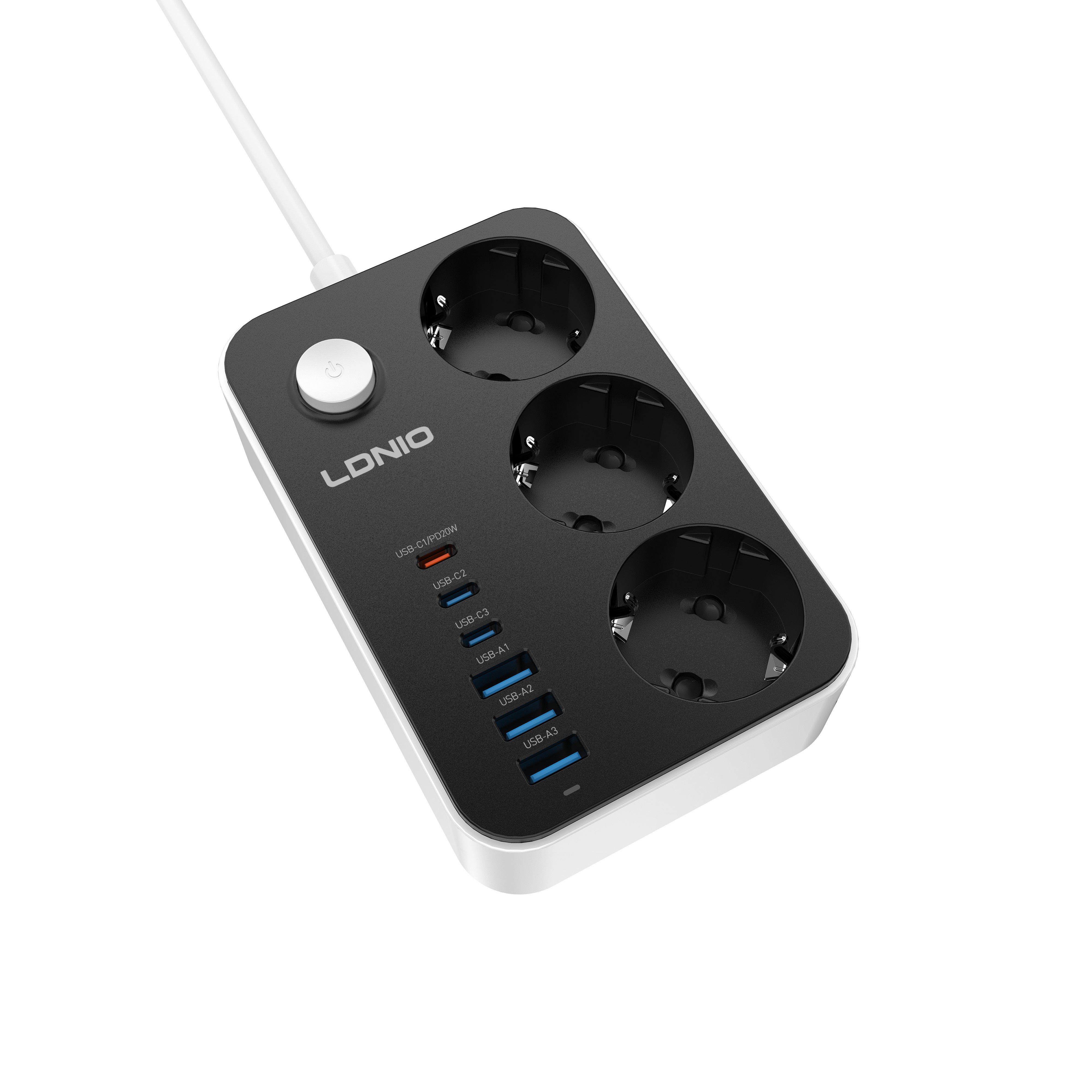 LDNIO--Power Strip--SE3631C	"PD20W POWER SOCKETS 6 USB Ports         POWER CORD:2.0M"