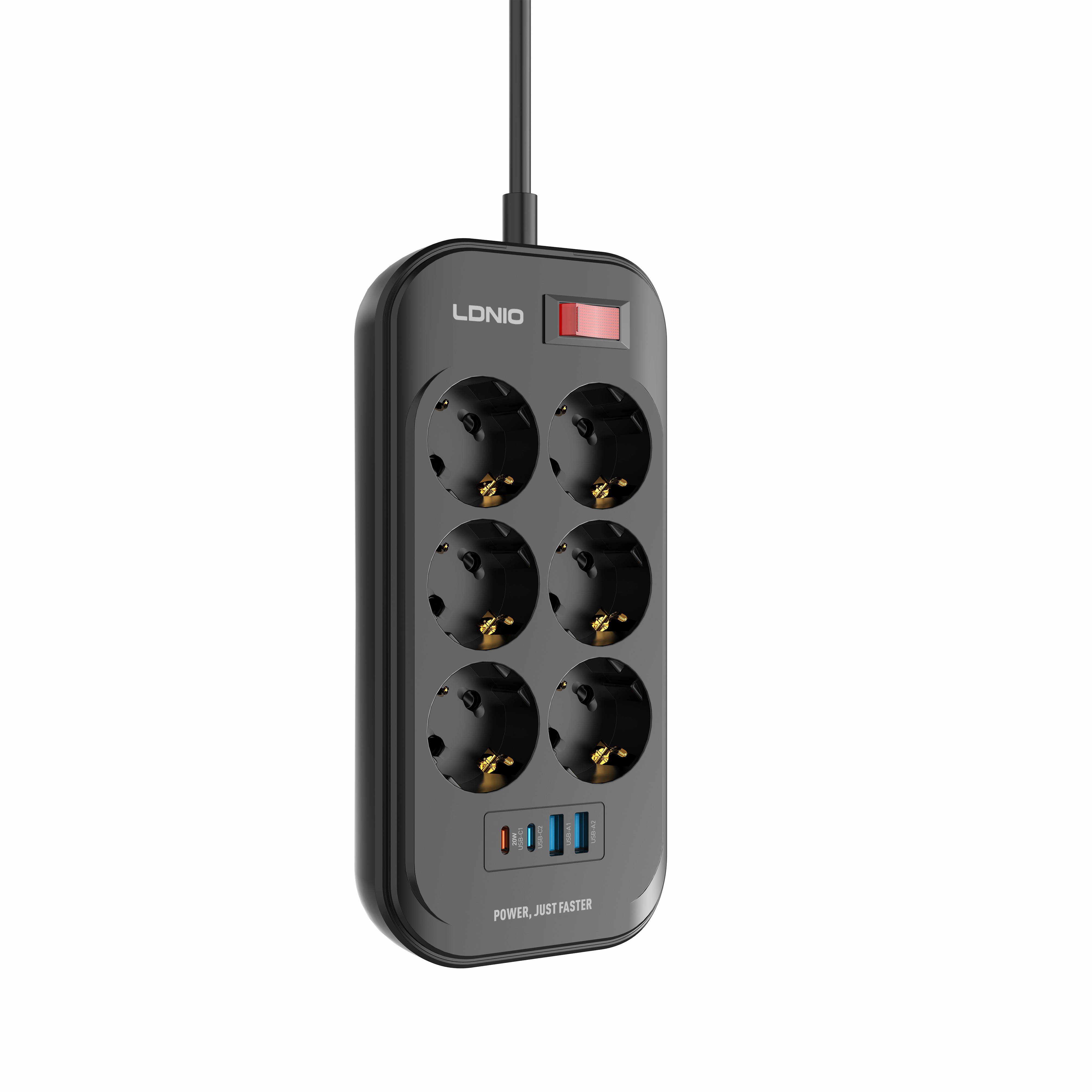 LDNIO--Power Strip--SE6403C	6 POWER SOCKET            4USB Ports    POWER CORD:2M
