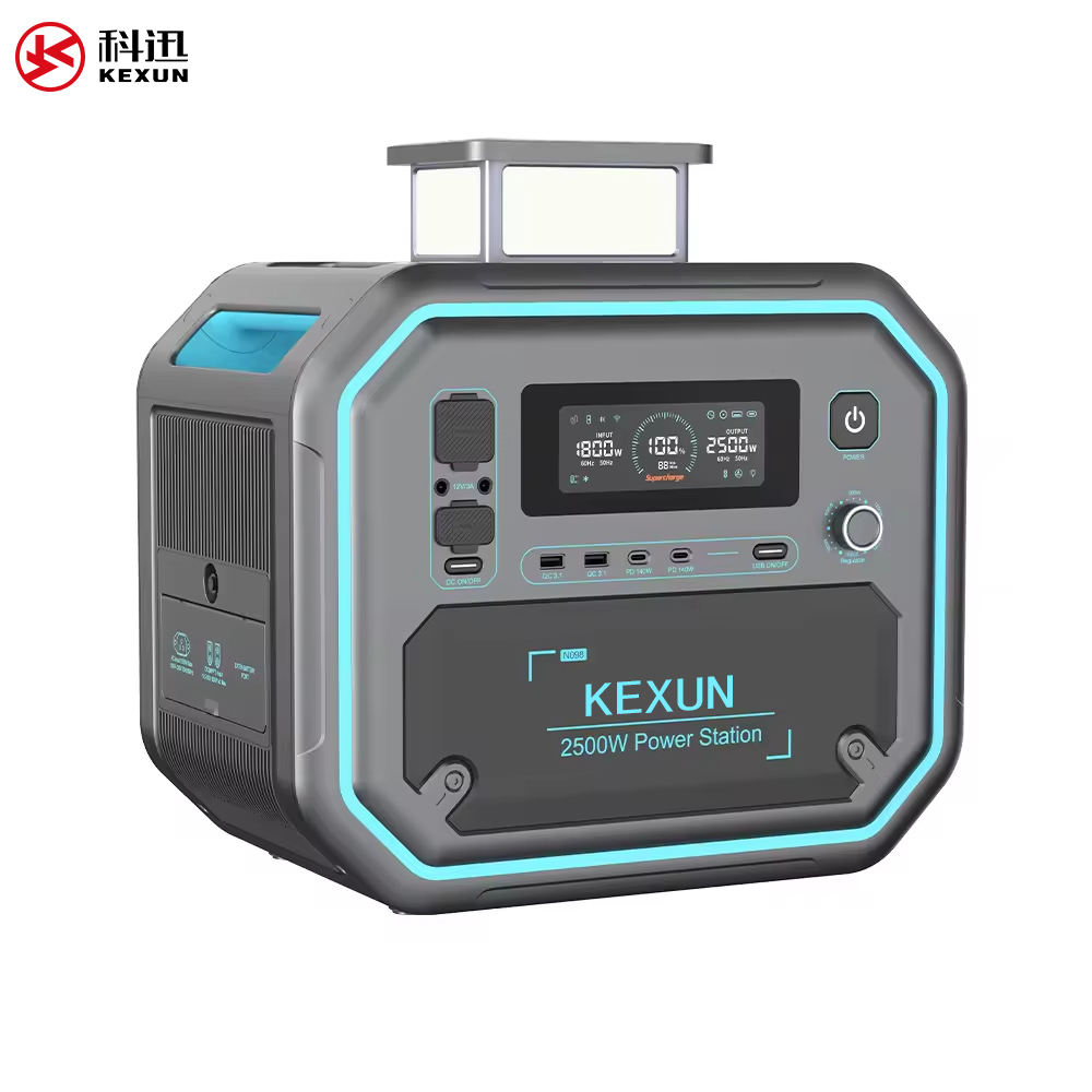 2500W Outdoor Portable Power Station with Solar Charging Capability for Camping Computer and Household Appliance Power Supply