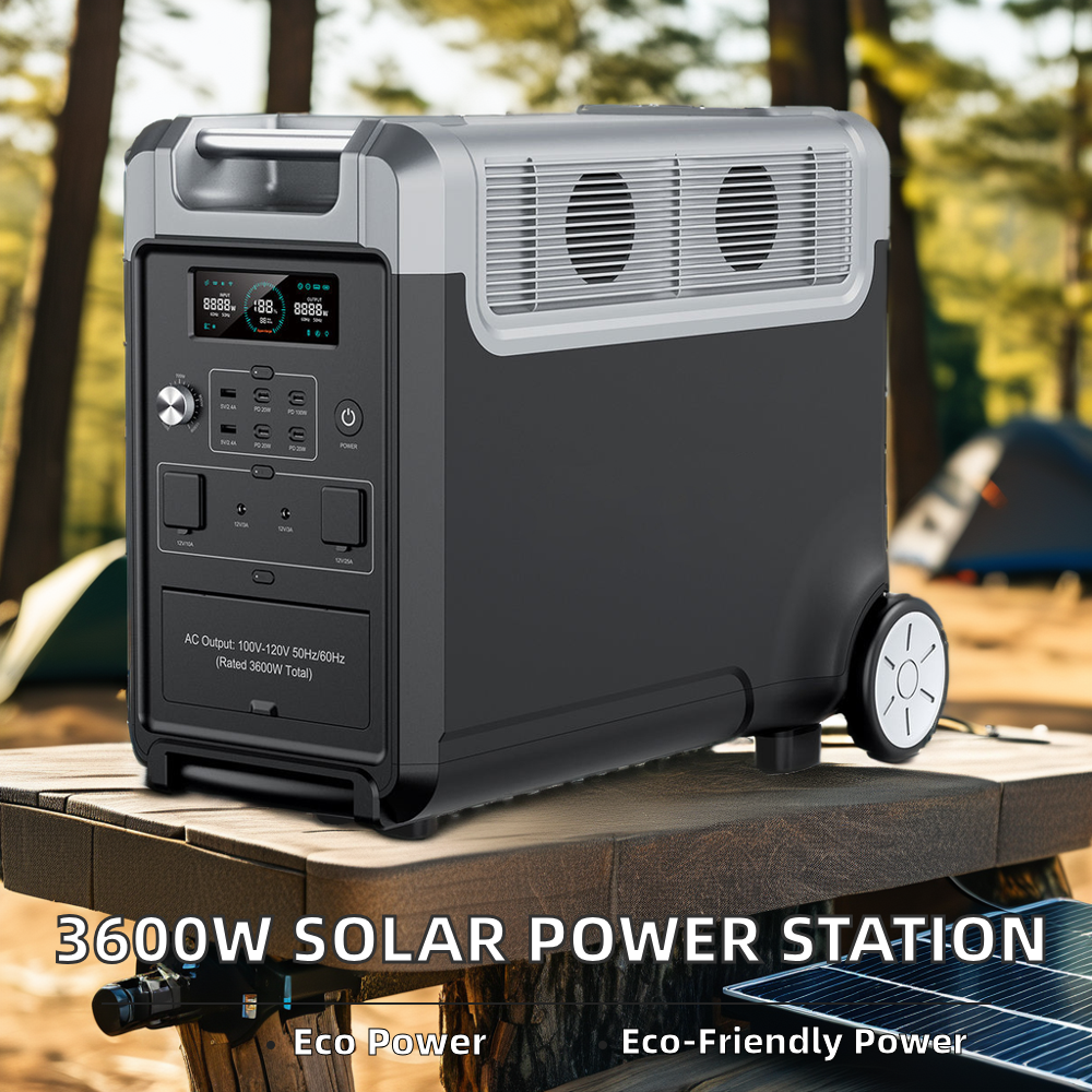 3840WH Camping Emergency Backup 3600w LiFepo4 Battery Solar Generator Home Energy Storage Portable Power Station