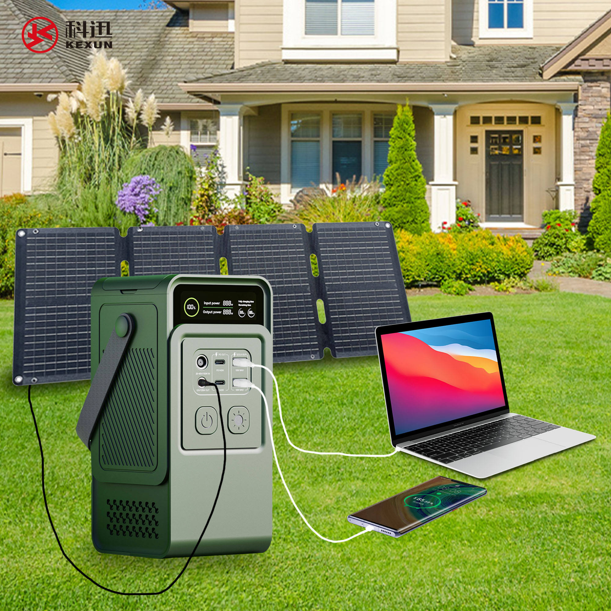 Portable 200W Power Station with Fast Charge AC DC Generator 110V 220V MPPT Solar Panel Charging Pure Sine Wave Inverter