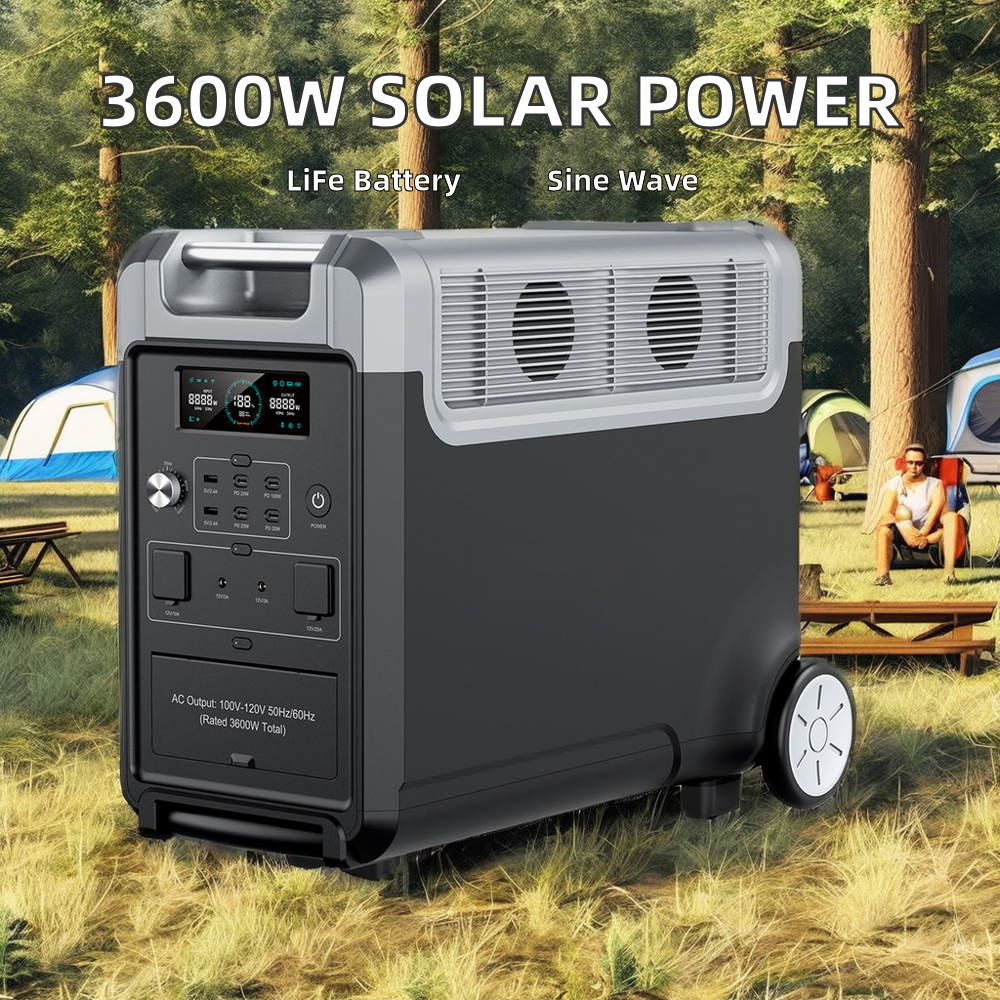 Portable Outdoor Power Bank with Solar Charging Capability + Suitable for Charging Camping Appliances and Household Devices