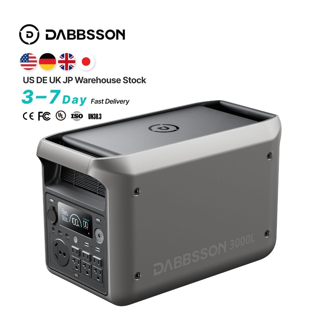 Dabbsson Portable Solar Generator 3000W 3072WH Car Batteries Fast Recharge Power Plant for Family Use Portable Power Supply