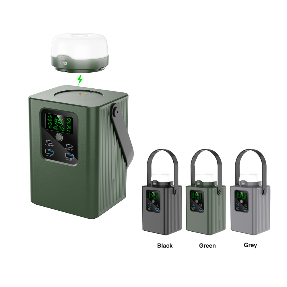 Emergency Charger LED Flashlight Work Light LED Desk Lamp PD Power Bank 100W Portable Power Station Rechargeable Power Station