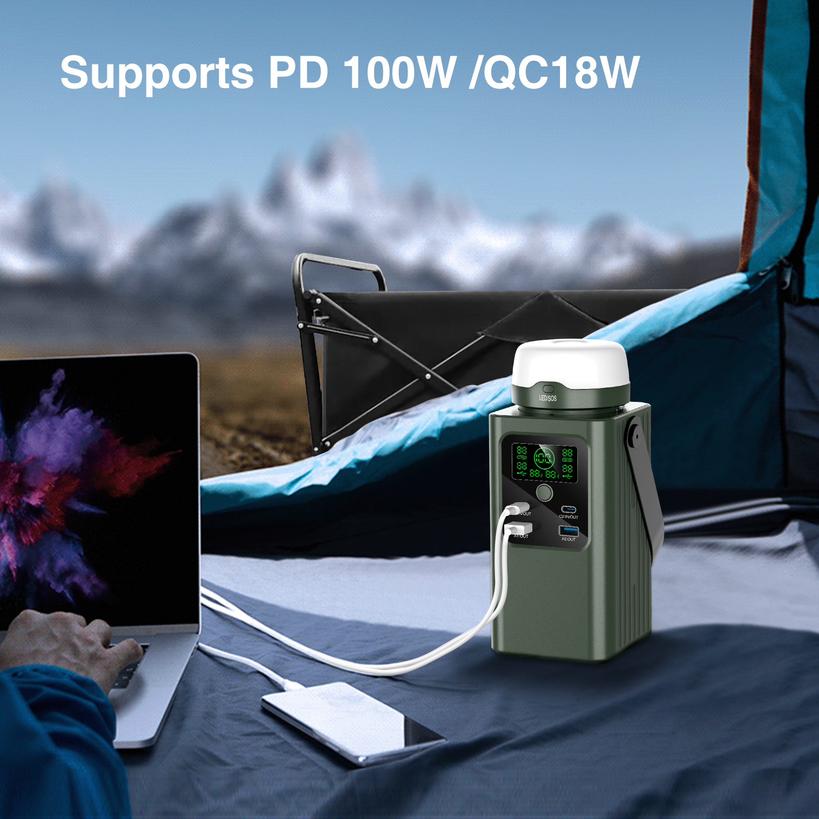 OEM_ODM Power Station Solar Energy System 62000mAh 100w Power Station Lifepo4 Outdoor Power Station Portable