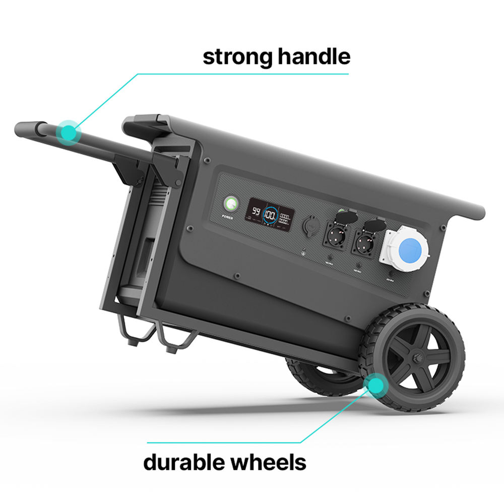 SOUOP W5 5000W UPS All in One Home Backup Battery 5040Wh Waterproof LiFePO4 Portable Power Station Solar Generator with Wheels